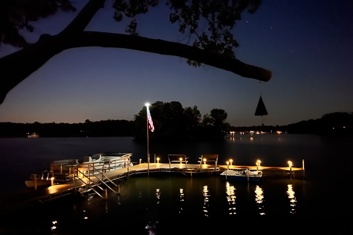 Pier at Night  (pontoon not included with rental)