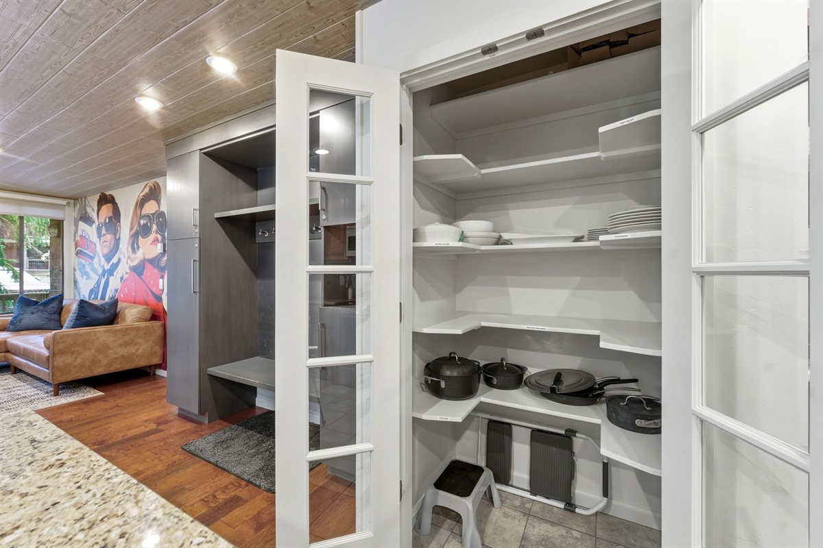 Instead of stuffing food into random cabinets, you get a real landing spot. It keeps the counters clear and makes your stay feel at home.