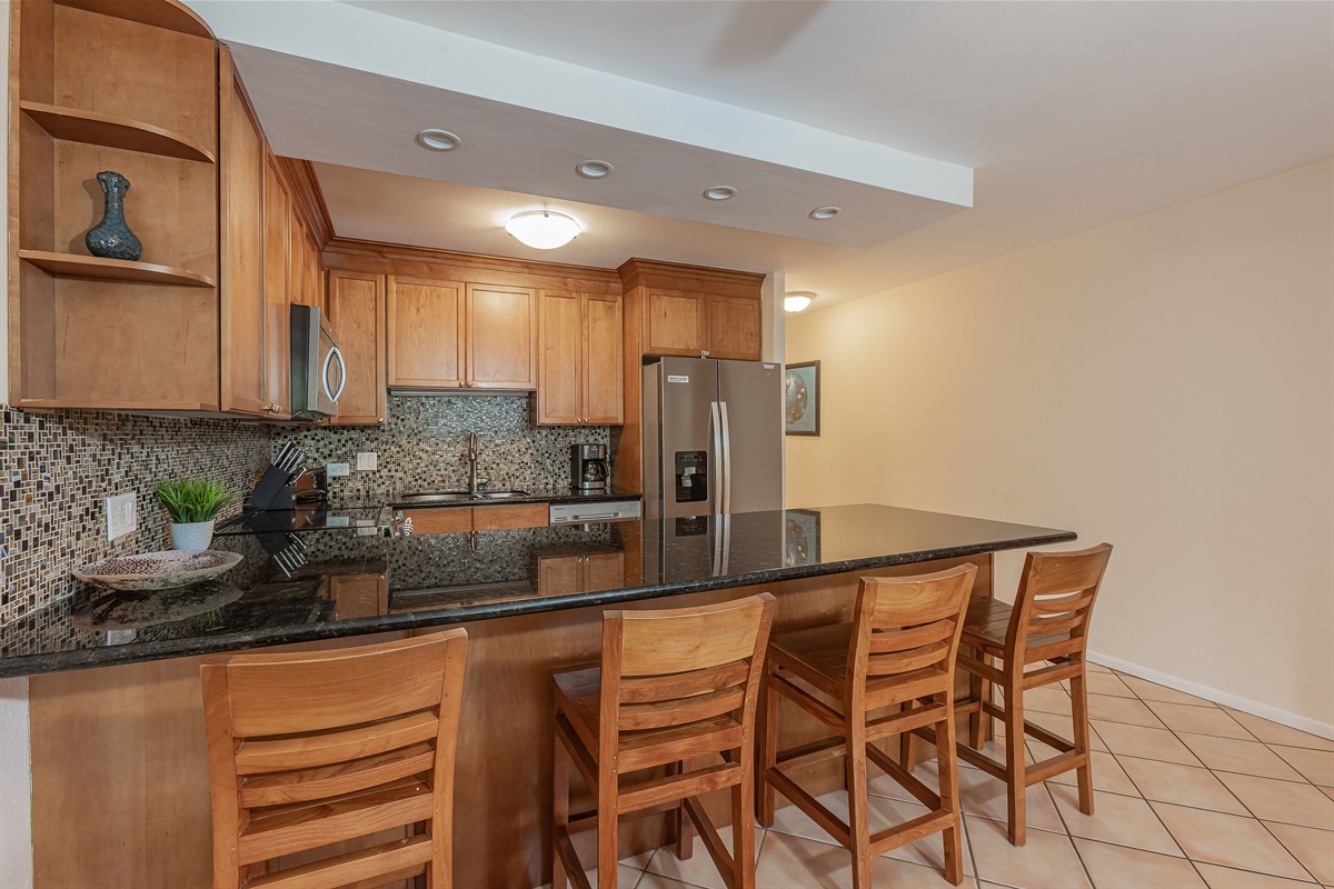 Bar seating for casual bites