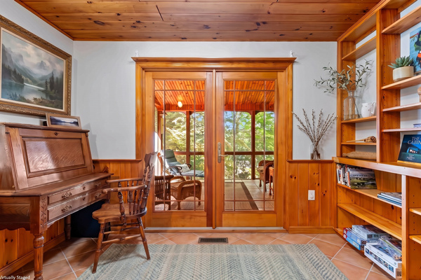 Warm and cozy reading room. 