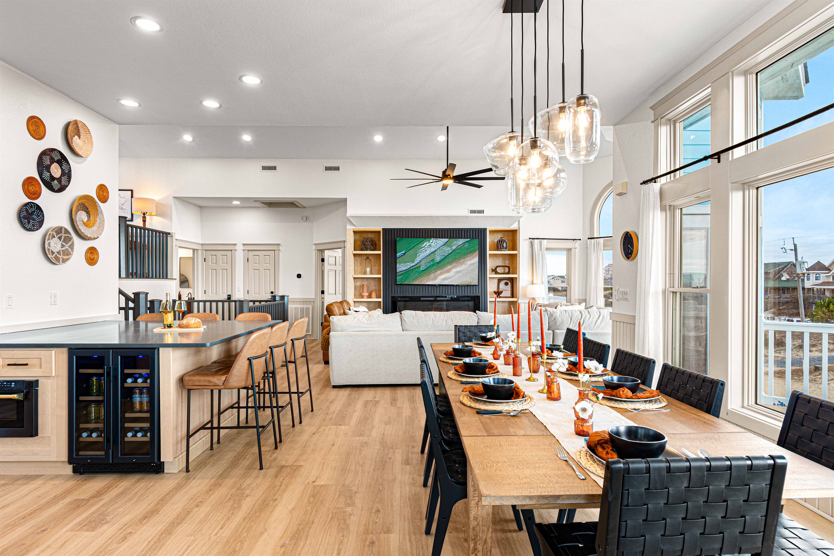 Dining table facing the great room