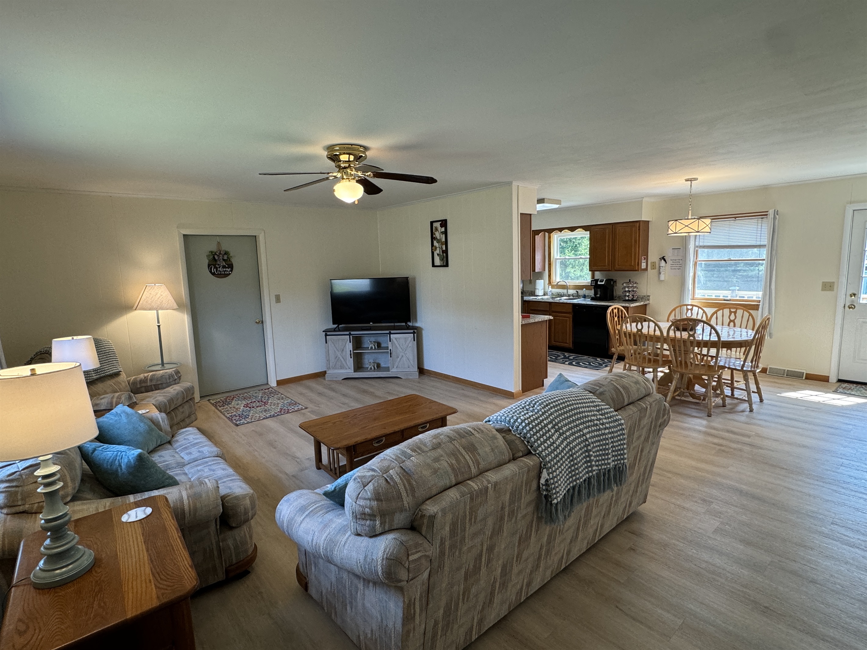 Living room and eat-in kitchen