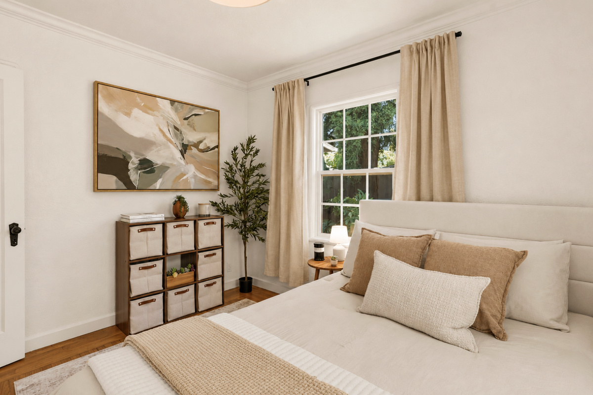 Wake up refreshed in a bright and inviting bedroom