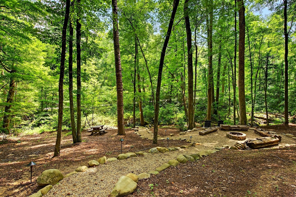 Walkway to the firepit.