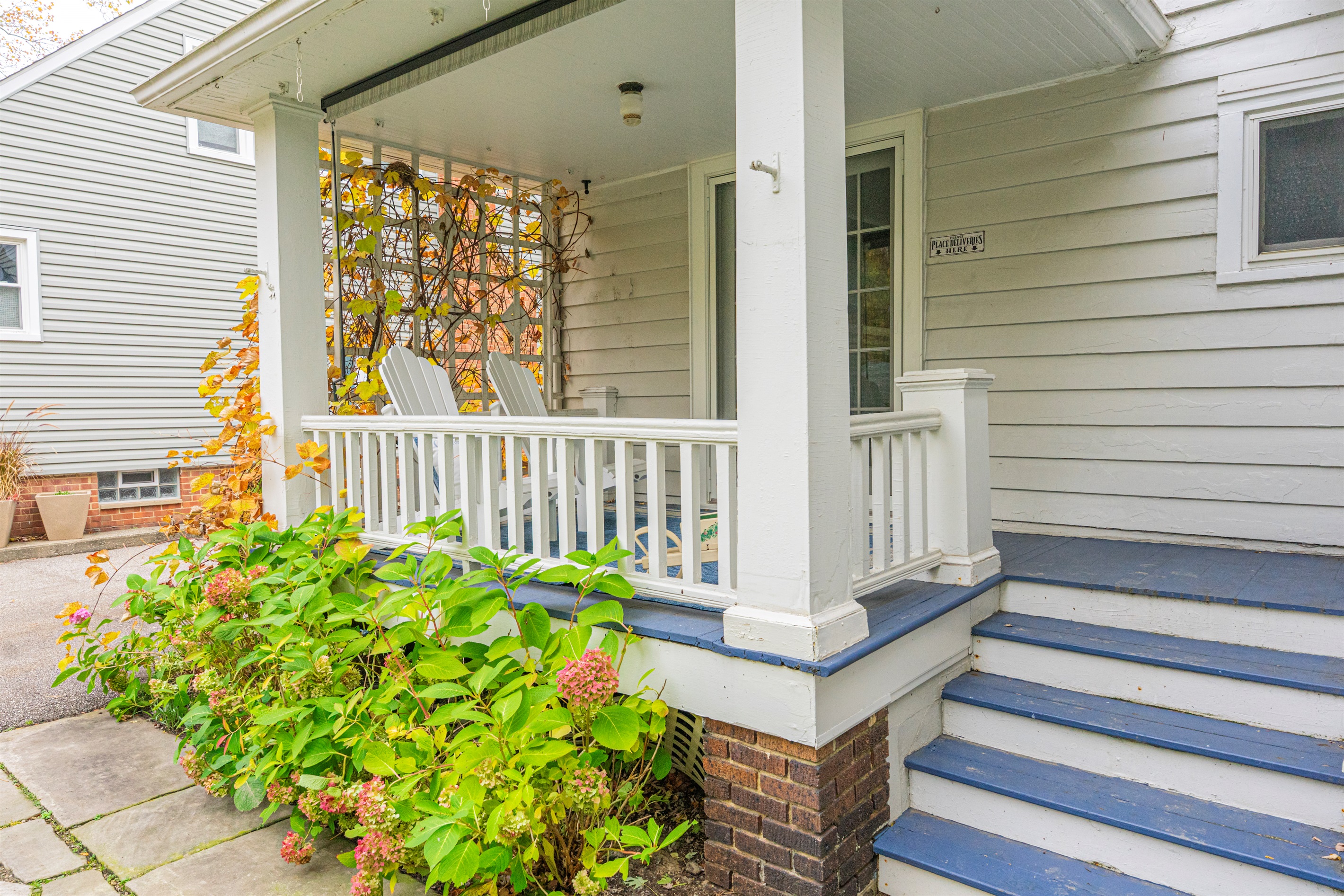 Lovely Back Porch with Stairs