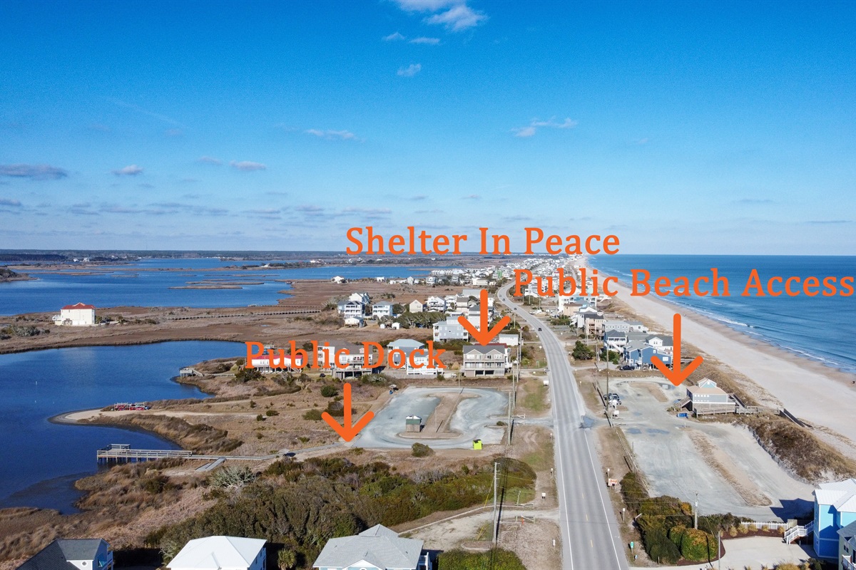 Our property and public access points to the ocean and sound