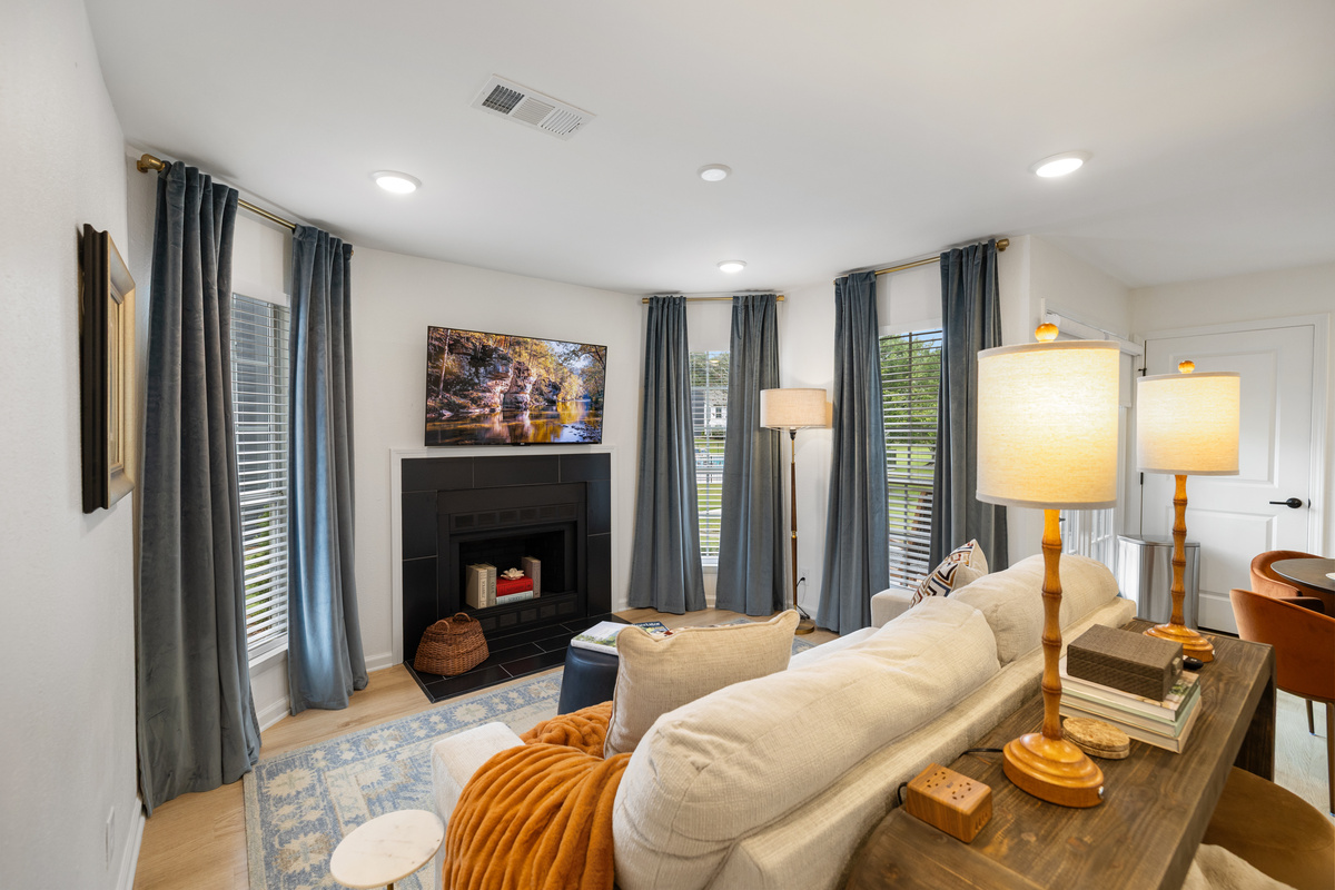 Room to relax & room for more!  The comfortable living room features a queen pull-out sleeper sofa, providing extra sleeping space when it’s time to turn in.