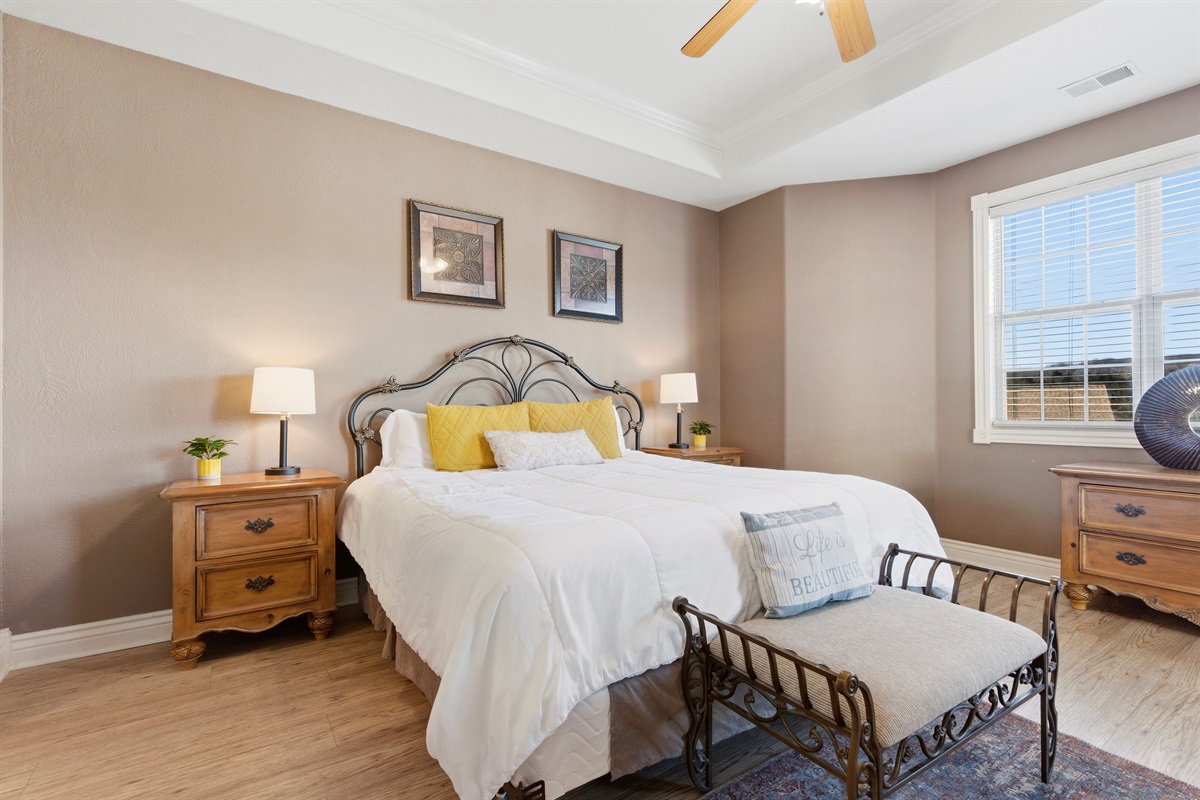 Enjoy restful nights in this elegant and comfortable king bedroom.