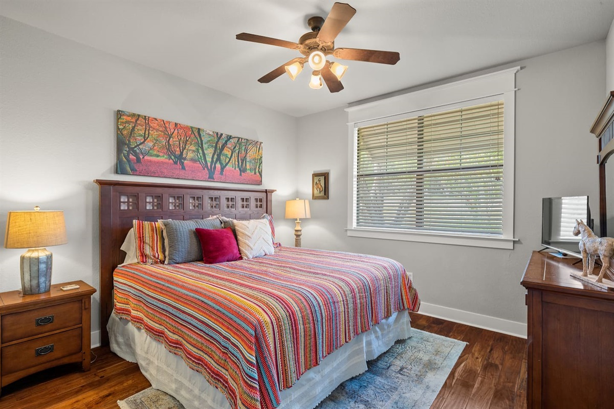 Downstairs Guest Bedroom with King Bed and HDTV