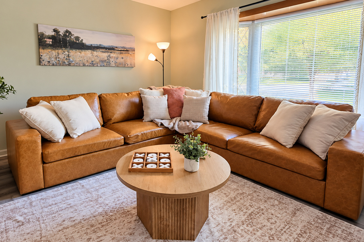 Stretch out on the spacious sectional for movies, conversation, or a quiet evening in.