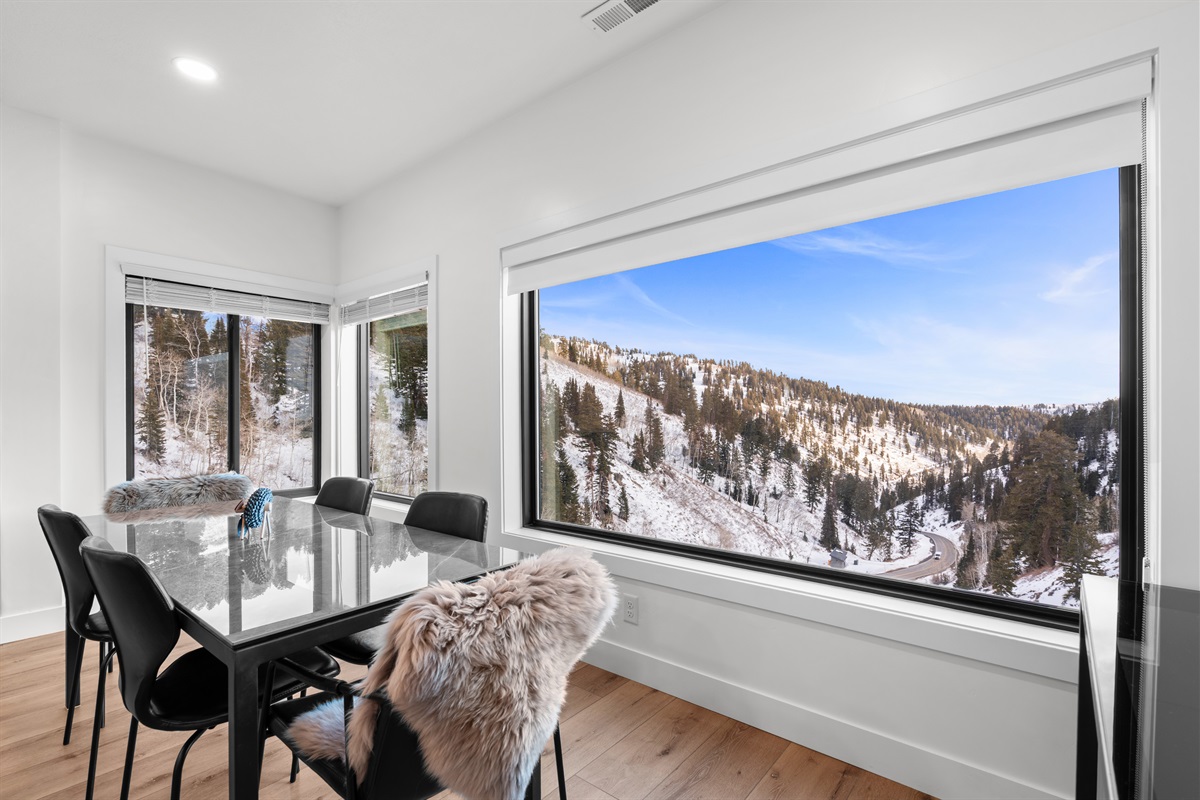 Dining with expansive alpine views — enjoy meals overlooking the Mountain.