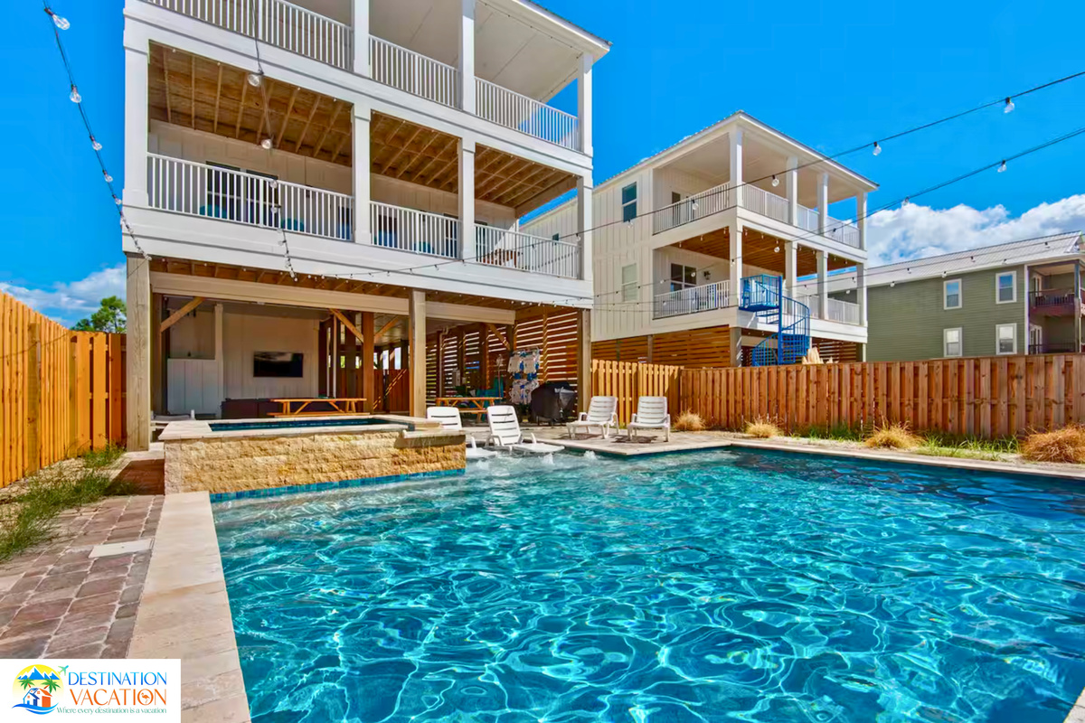 Sparkling pool waters invite refreshing vacation moments.
