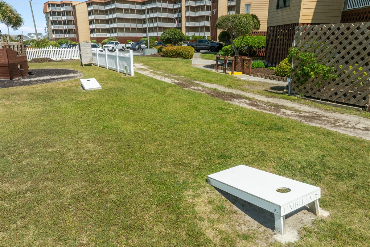 Challenge your group to a game of cornhole