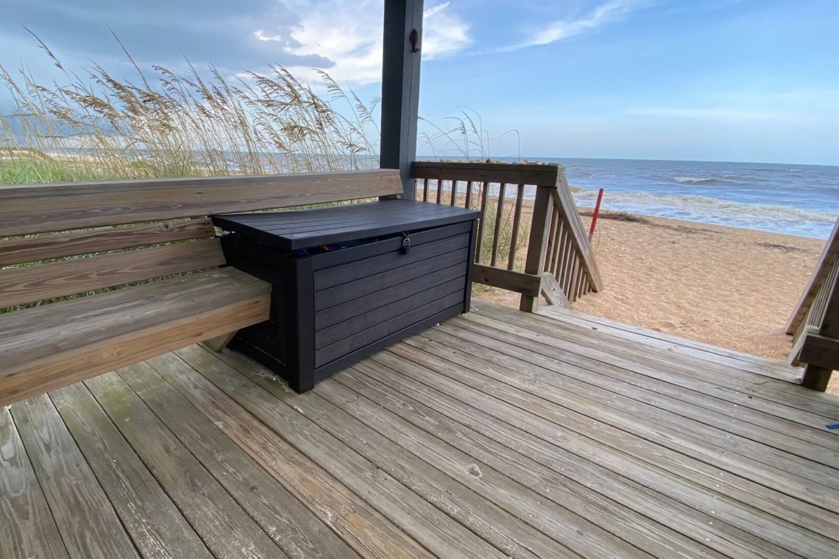Storage box on gazebo