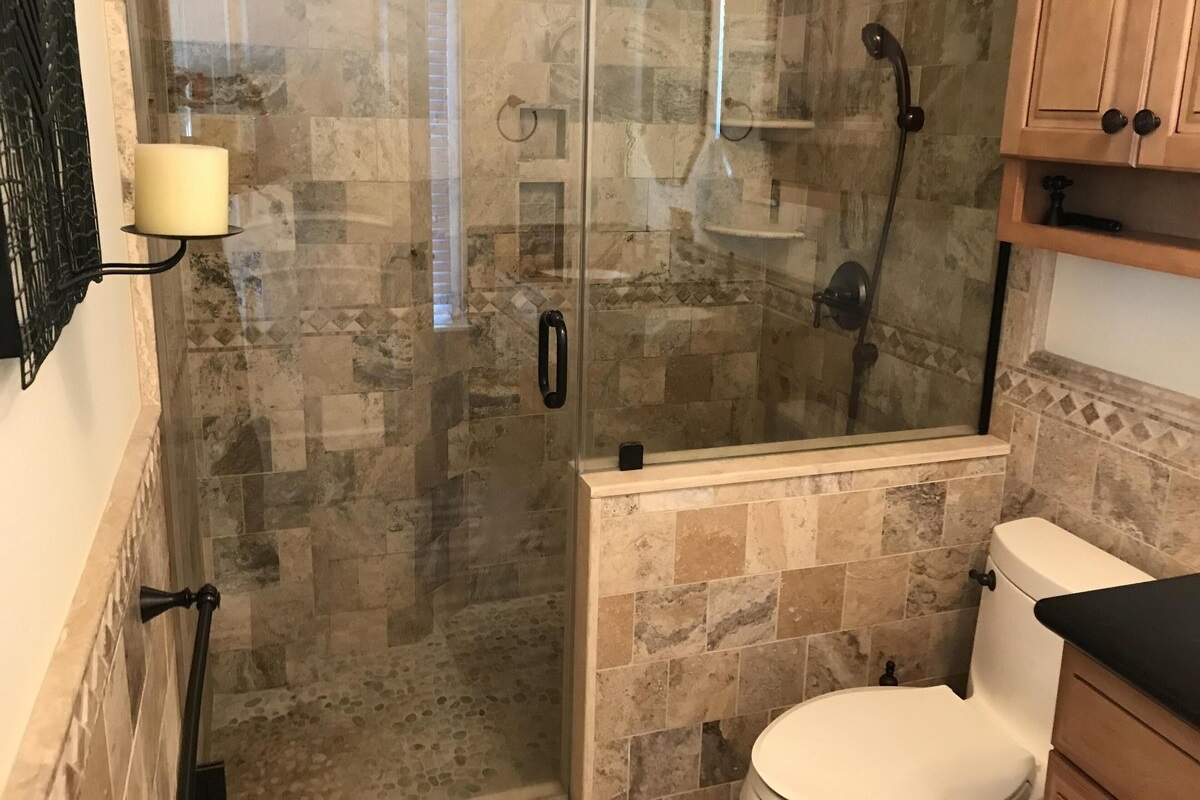 Bathroom attached to master