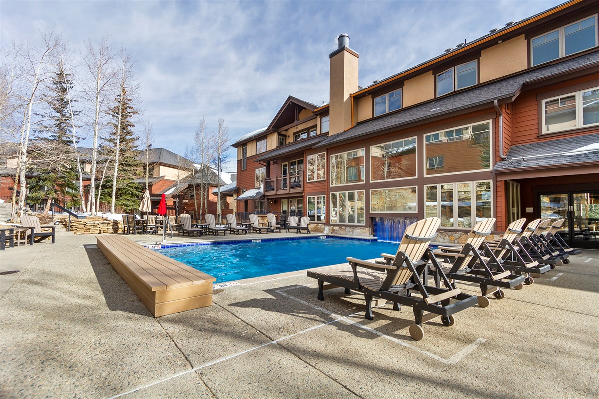 one of several outdoor heated pools