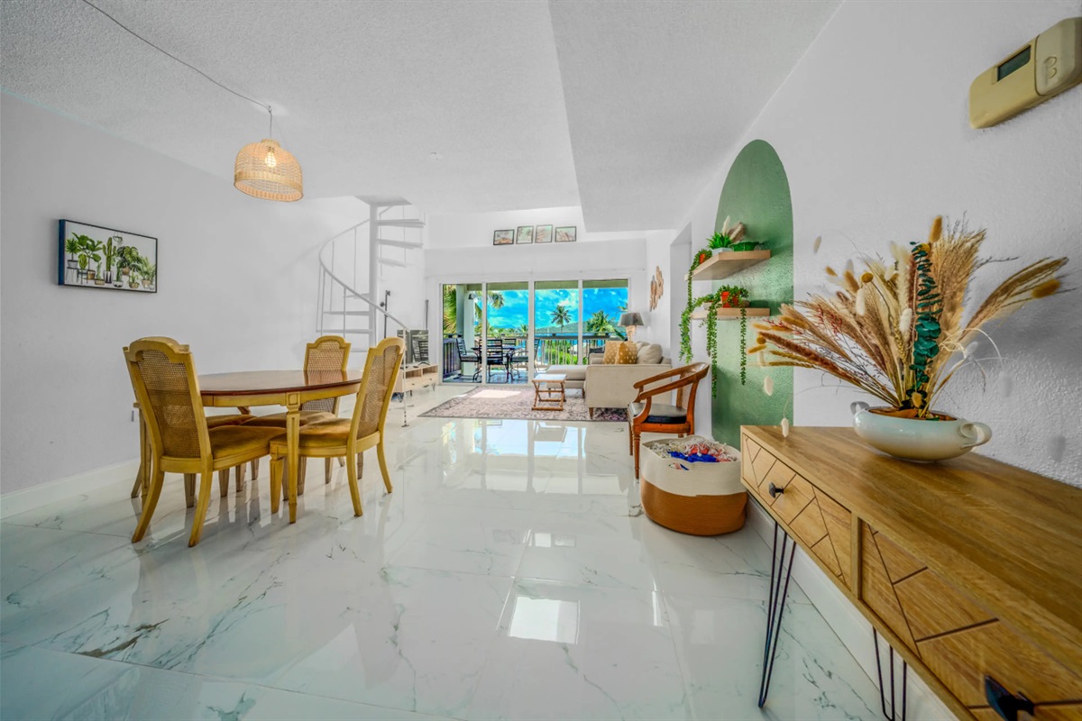 Inviting entry and dining space with an open layout perfect for gathering with family and friends.