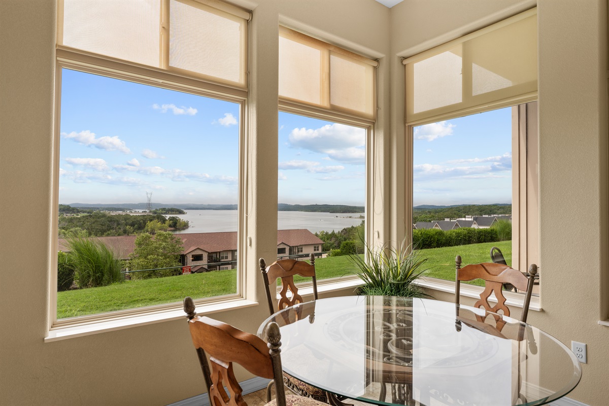 Dine with a front-row view of Table Rock Lake without ever leaving the comfort of the sunroom.