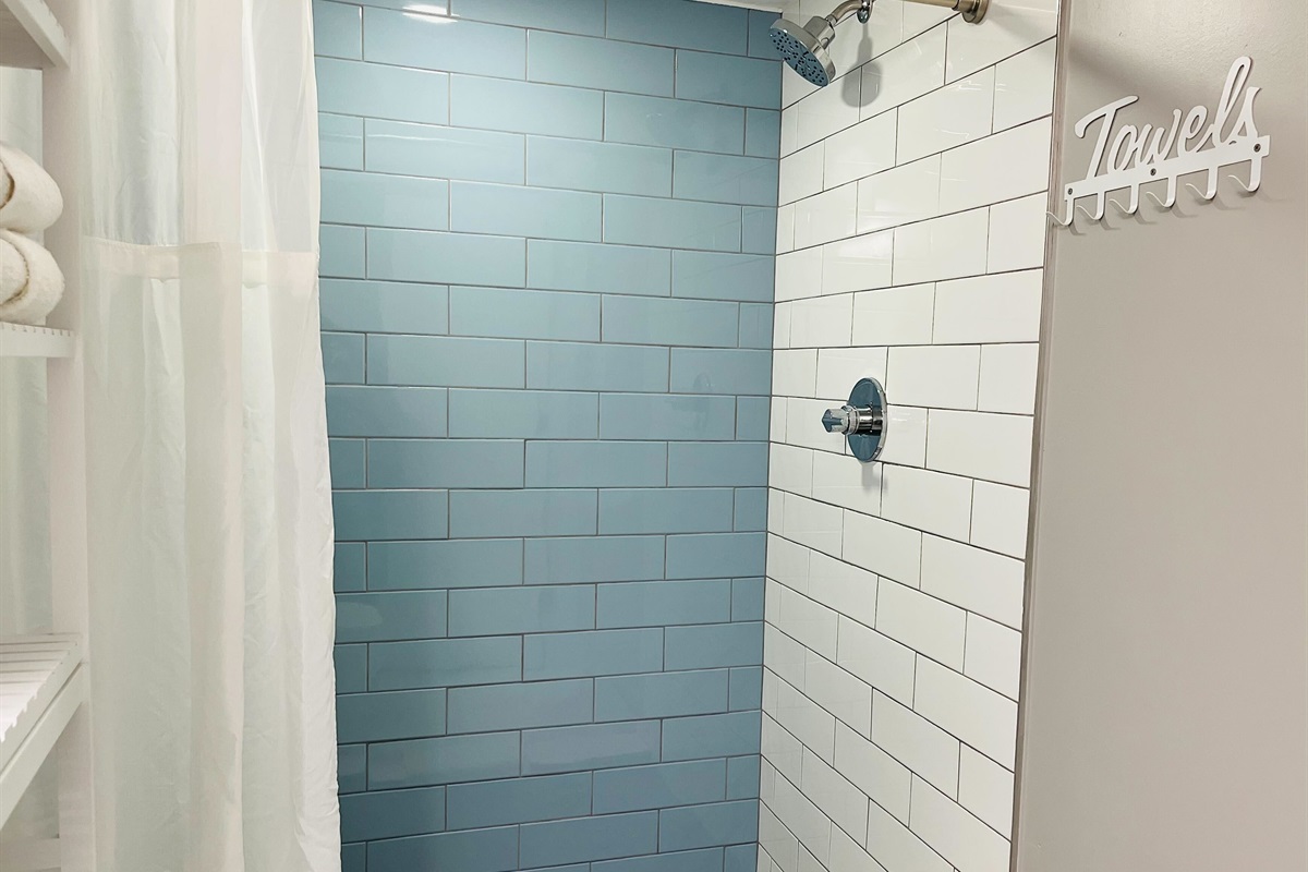 Start your day right with a full bathroom equipped for all your prepping needs.