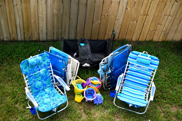 Beach chairs and beach toys