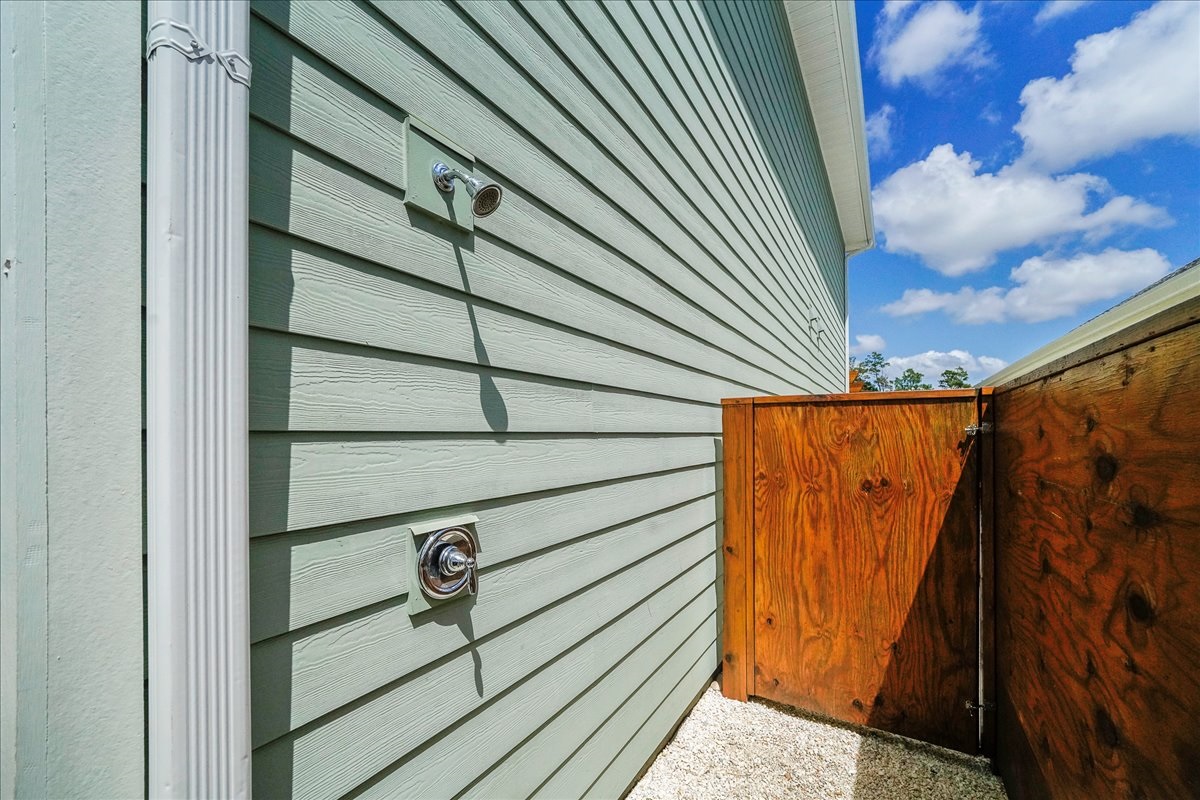 outdoor shower, ideal for washing off sand after a beach day