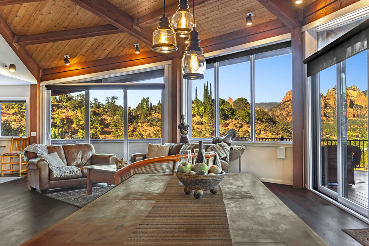 Step into this bright, open, and uniquely Sedona getaway