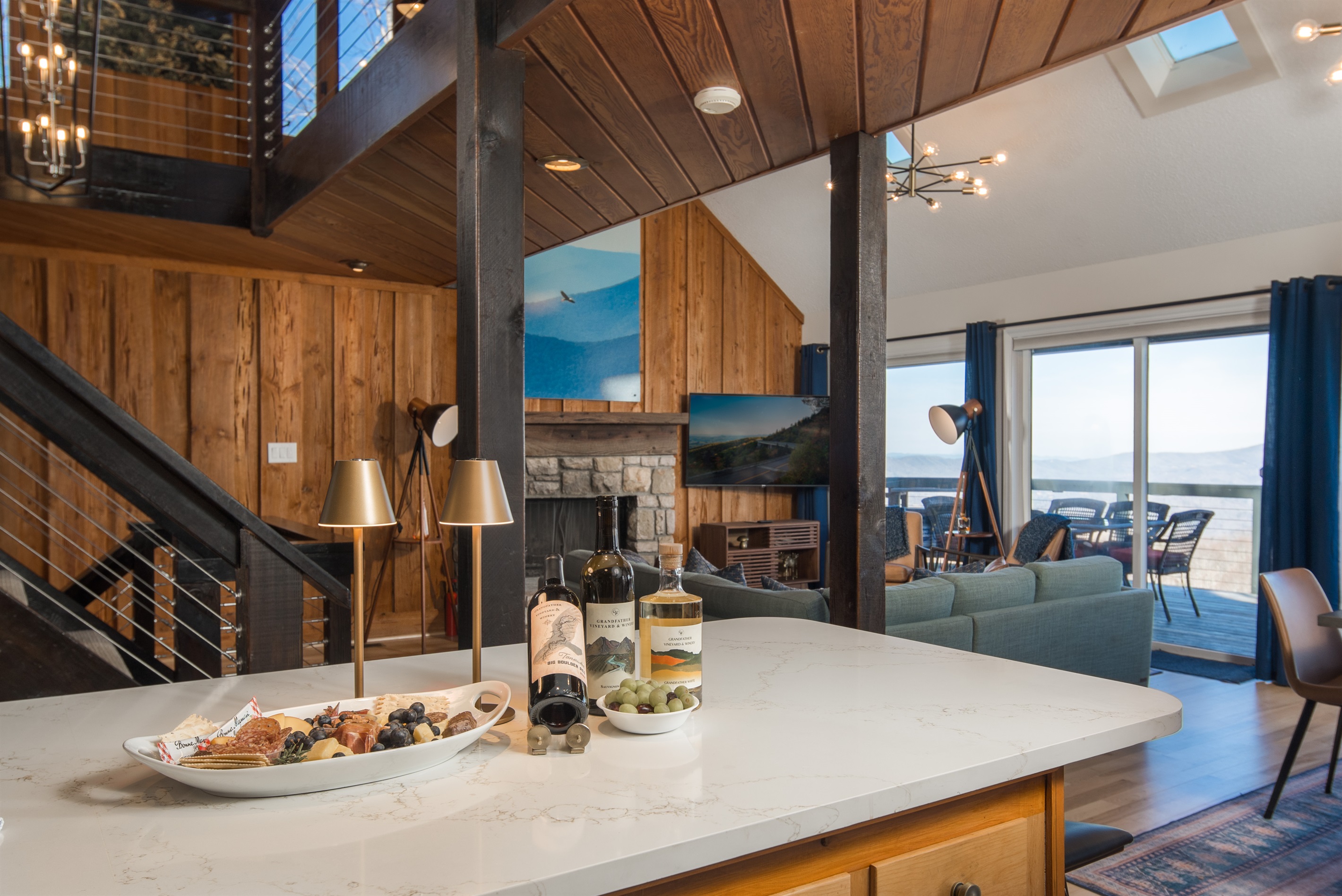 Enjoy the amazing views from the kitchen as you put together an appetizer to enjoy on the deck.