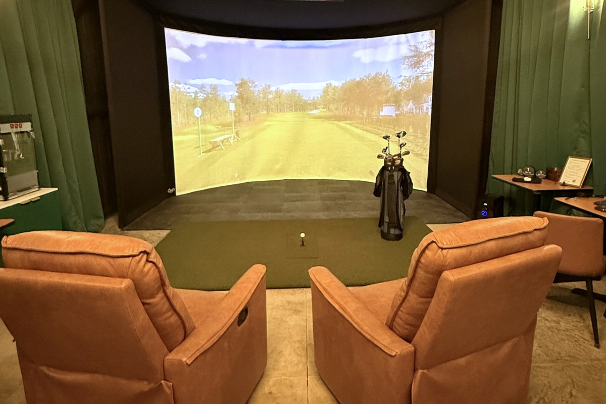 Pull up a chair and take your best shot — the fairway begins right here at The Rickhouse Retreat.