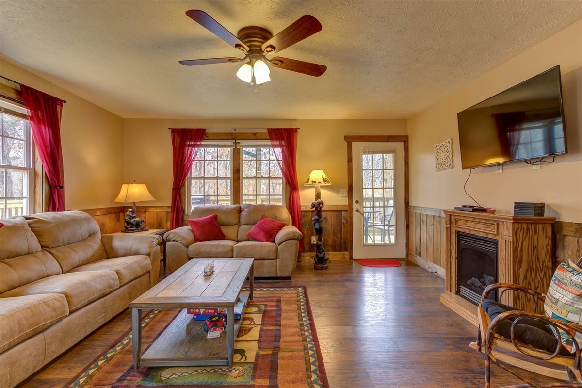 Living room with gas fireplace