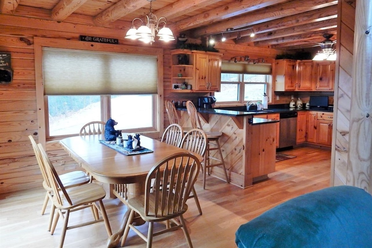 Dining room area leading to the kitchen