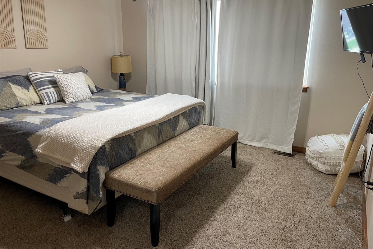 Master bedroom with king bed