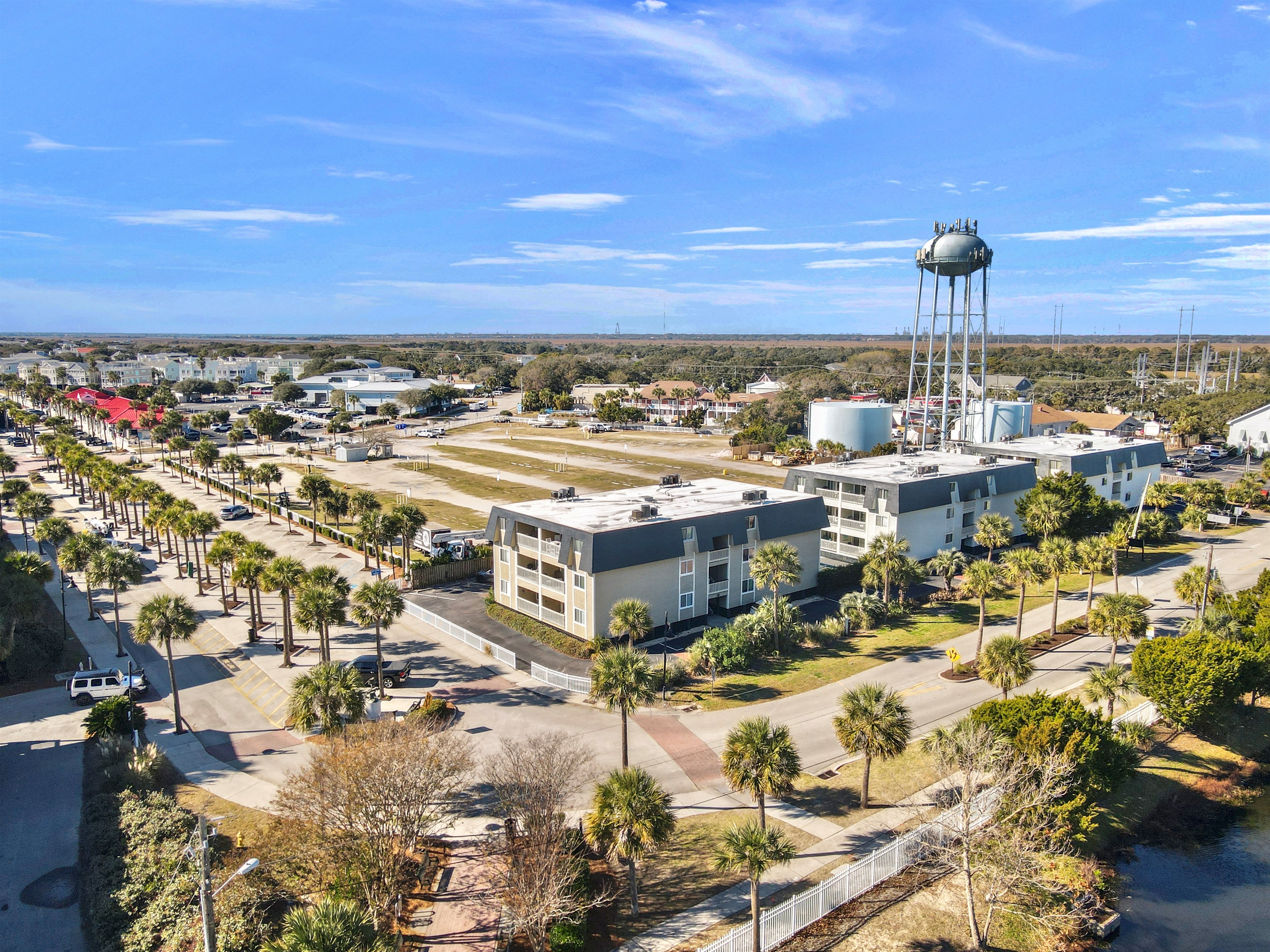 Aerial view of Complex | Beach Break | IOP Escapes Vacation Rentals | 1400 Ocean Blvd 106B, Isle of Palms SC