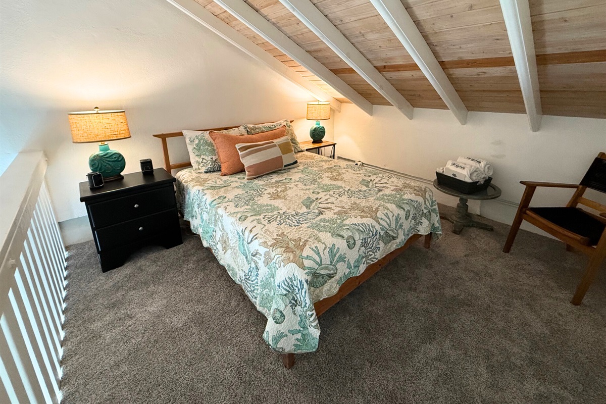 Enjoy private sleeping space in the loft of the guest room.