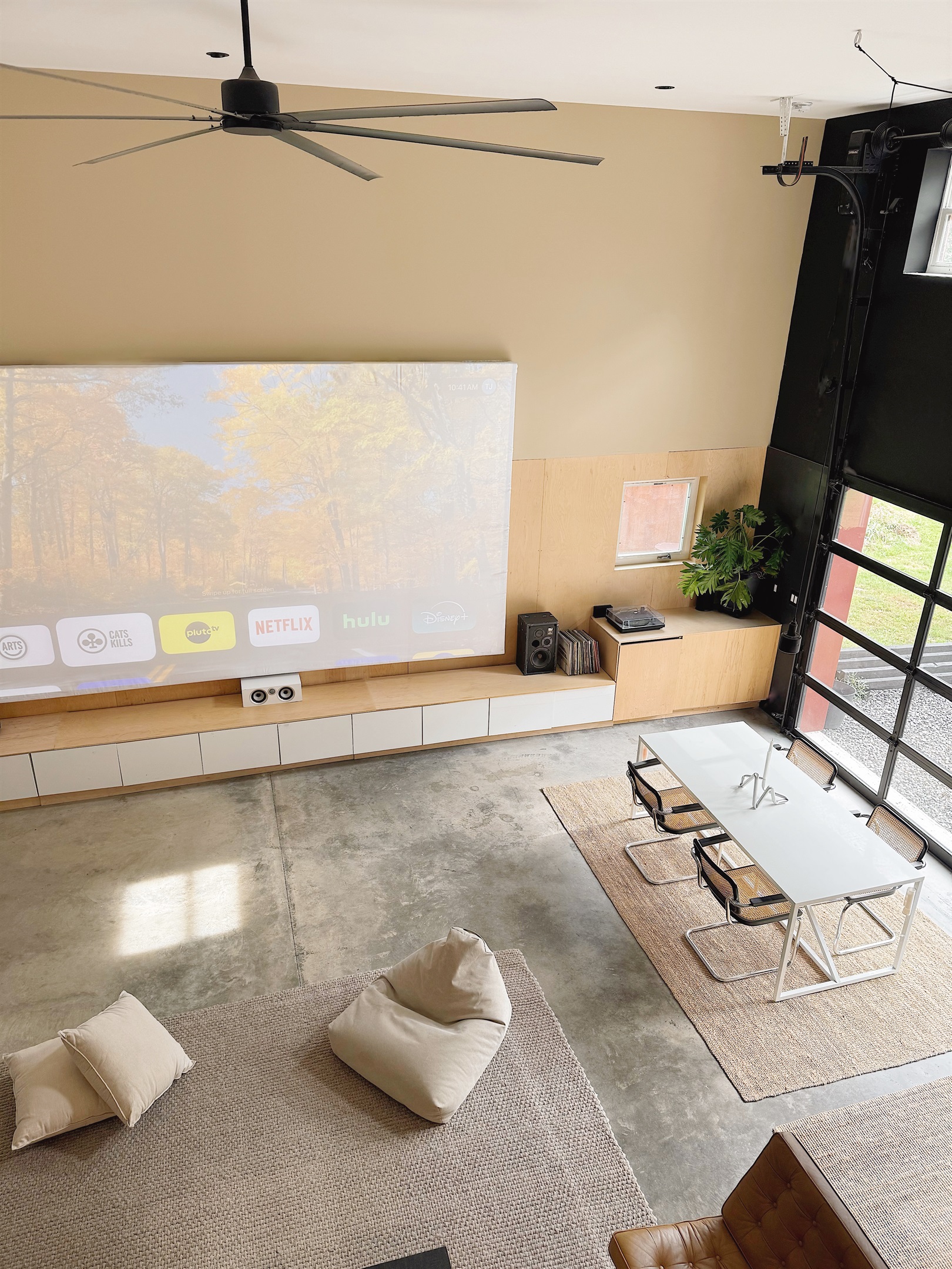 Living and dining, viewed from the primary bedroom.