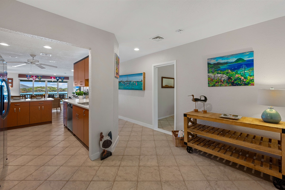 large entry space to kitchen