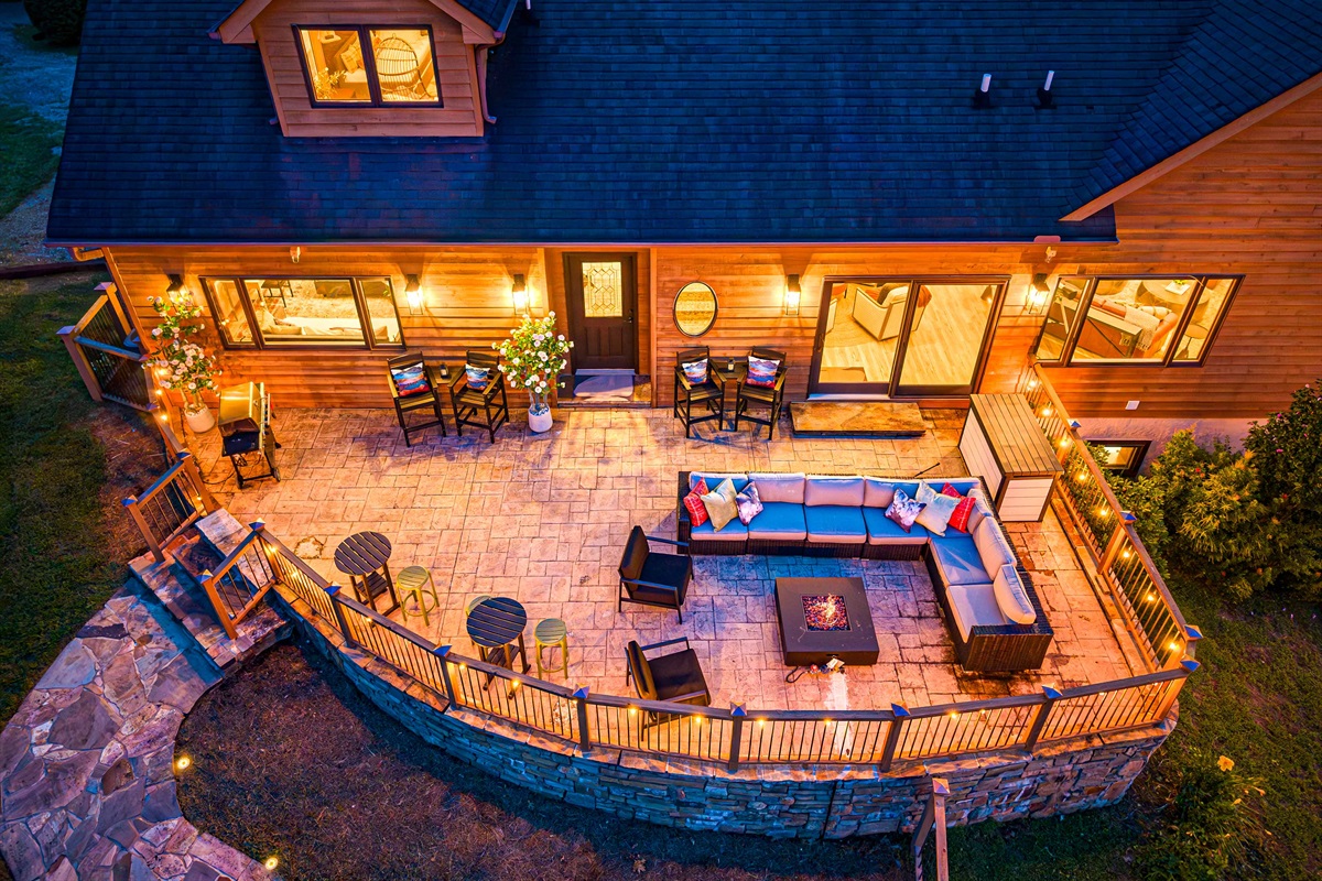 The patio firepit is yet another place to relax - located off the living area. There is so much to enjoy! This fire pit is also plumbed to the house - no propane gas tanks to swap out ever.