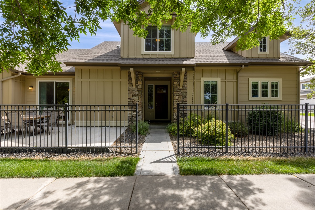 Relax on the cozy front porch before starting your day.