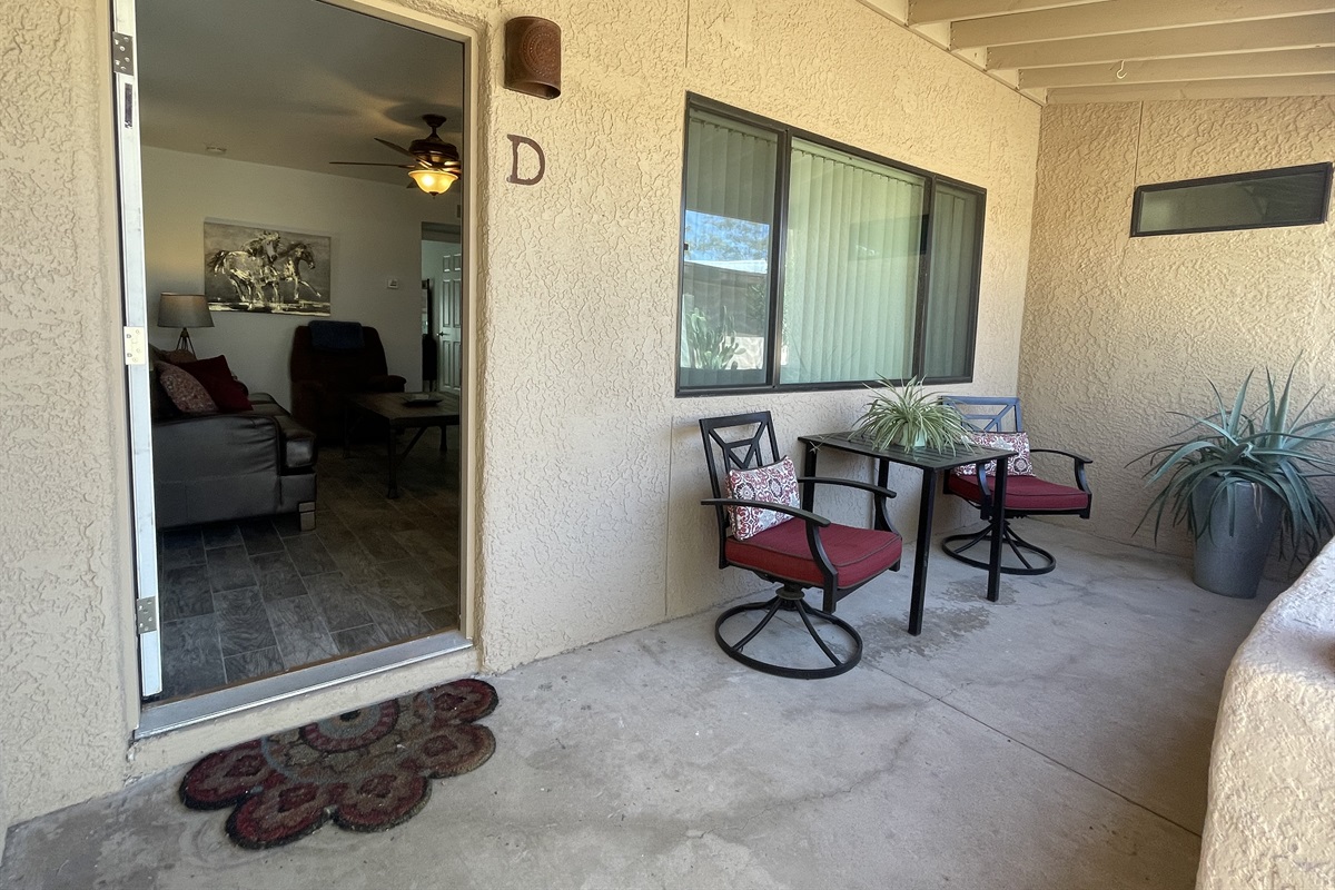 Entrance into Casita-one 4" step up