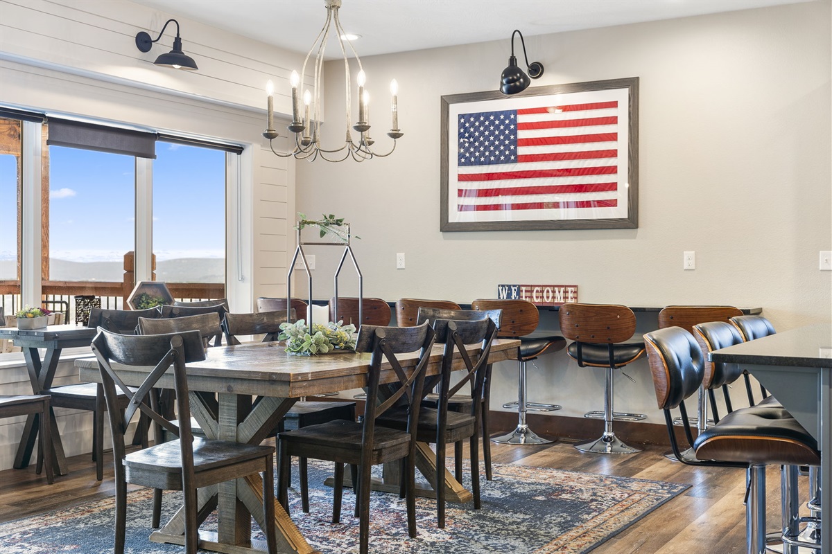 Dining space with extra seating