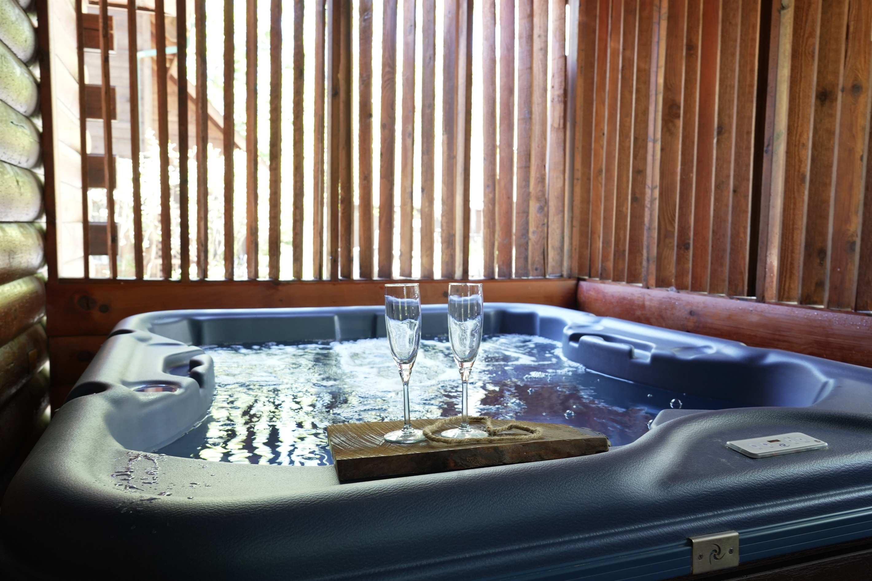 New Hot Tub~Log Cabin~1 Mile Convention Center 4