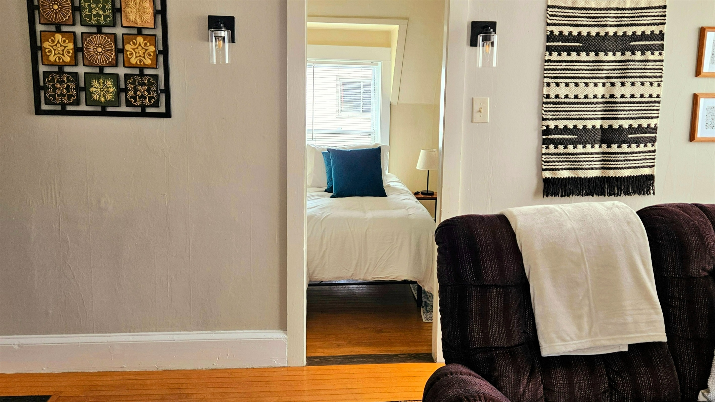 Extra twin bed off living room