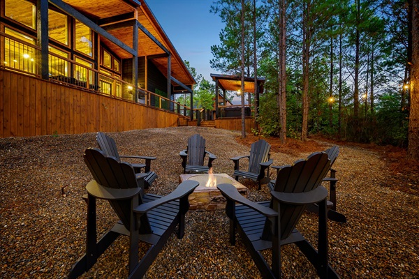 Starlit fires & modern glass: The ultimate architectural forest escape.