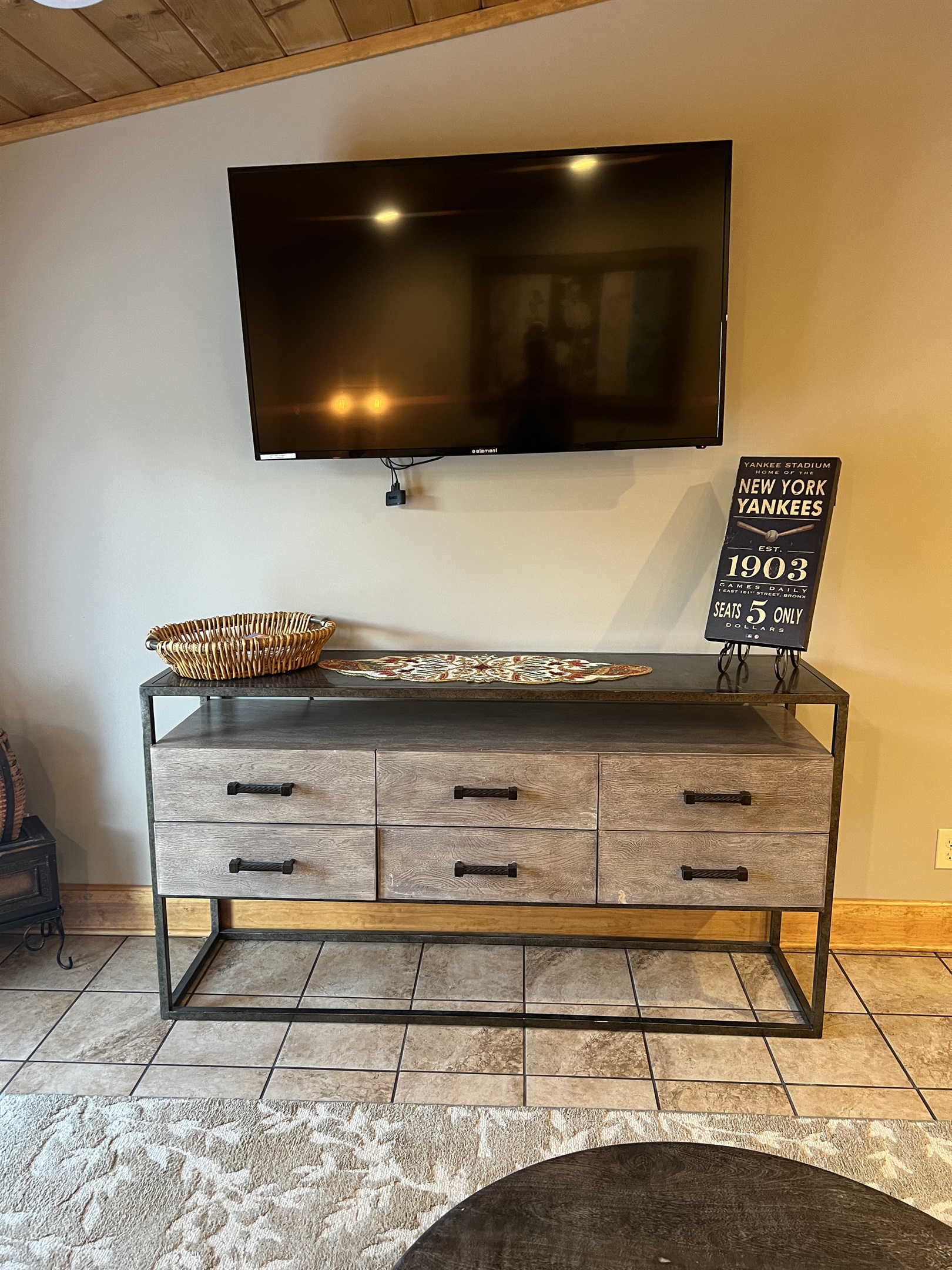 Large smart TV in the living room.