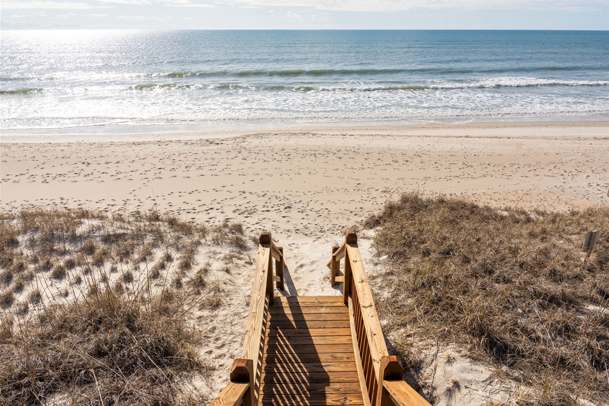 Your view from the walkway to the beach