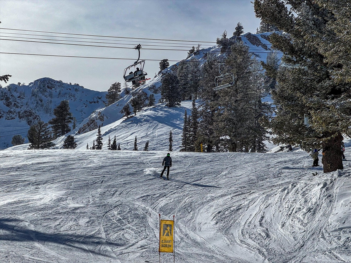 Glide across the slopes with panoramic mountain views stretching for miles.
