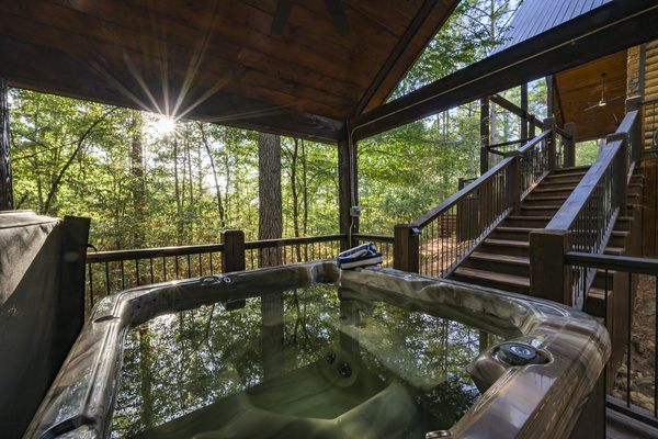 Nothing like a hot tub soak after a day of cabin adventures. Pure bliss!