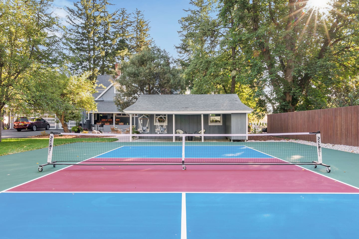 Pickleball, basketball, loads of outdoor games on a huge property.