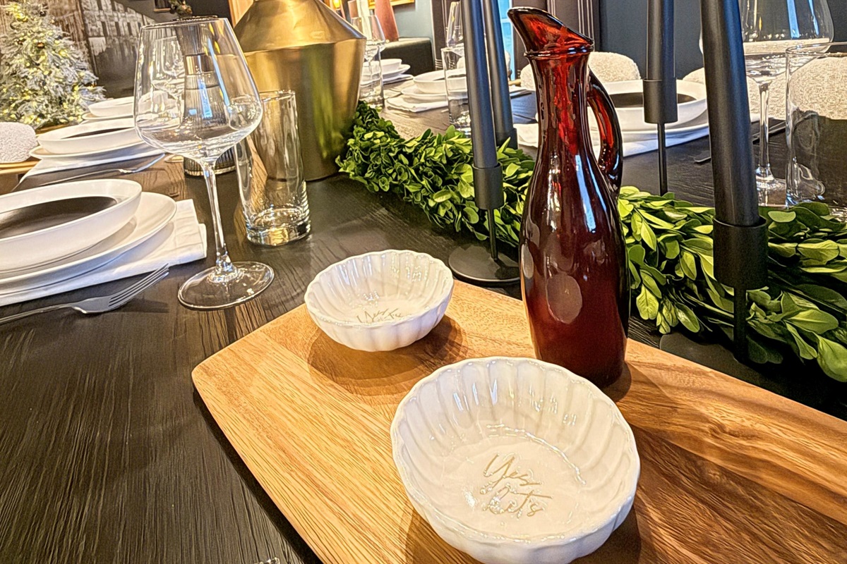 A dining table made for stories, laughter, and a perfect pour after a day on the trail.