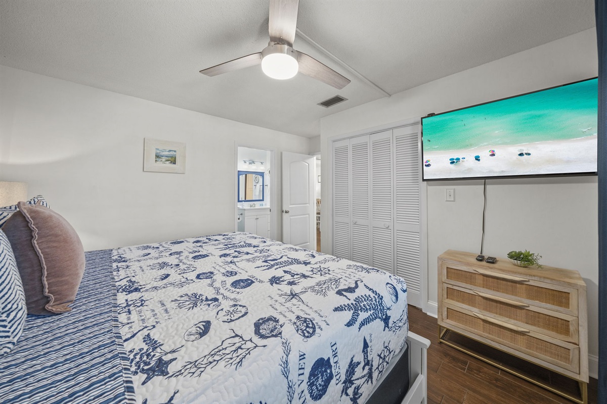 Guest King Suite with full closet and small dresser to make yourself at home