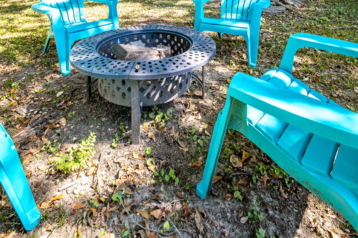 Fire pit with firewood provided
